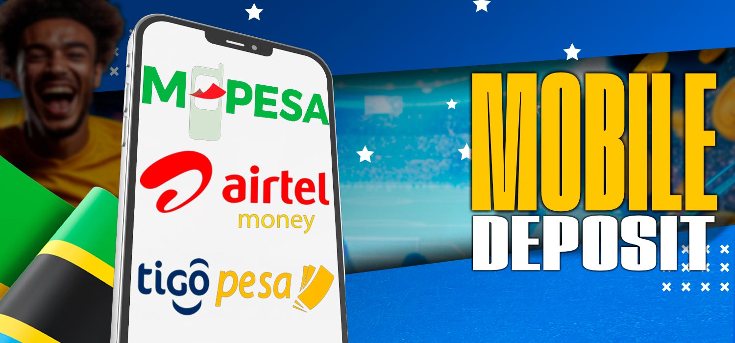 Available deposit methods in the mobile app.